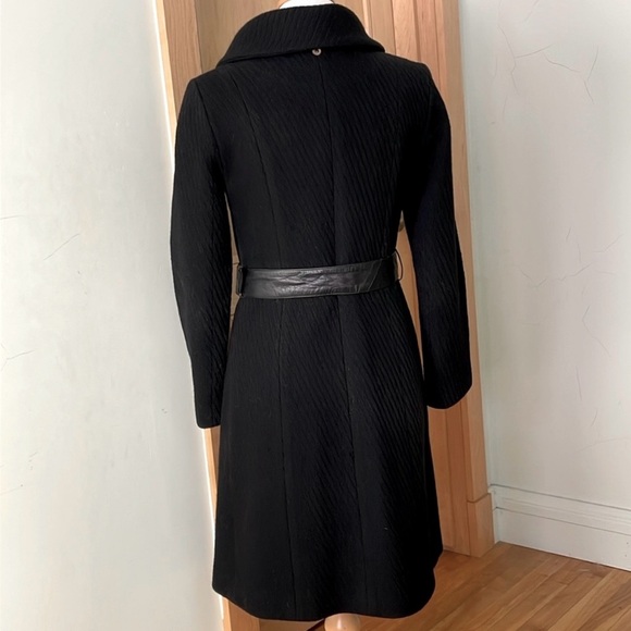 Mackage Black Trench Coat with Belt - Picture 9 of 13